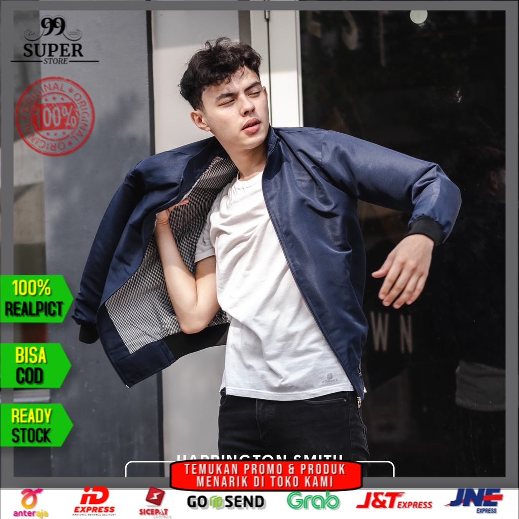 Jaket Bomber Polos Resleting Motor Touring Pria Casual Anti Angin Windproof Terbaru 2022 Jacket Cowo