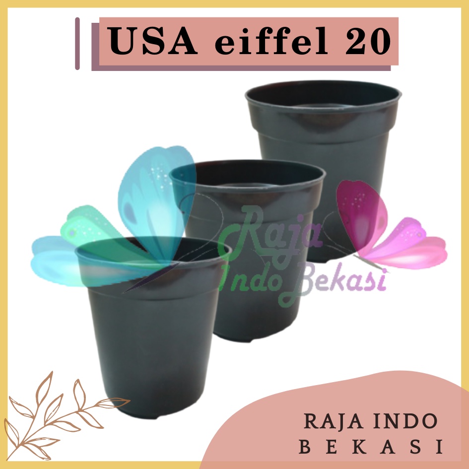 Pot Usa Eiffel 20 Hitam Da 17 Cm - Pot Bunga Tinggi Tanaman Hias Ukuran Mirip Pot Tawon Pirus 18