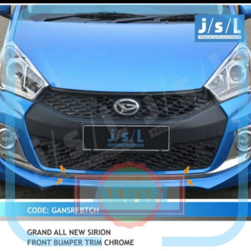 List Bumper Depan Grand All New Sirion/ Front Bumper Trim Chrome JSL AV