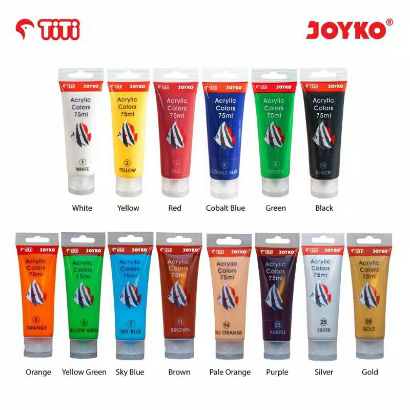 

TITI acrylic colors 75ml cat Acrylic warna ACC-75ML cat akrilik 1 satu warna satuan