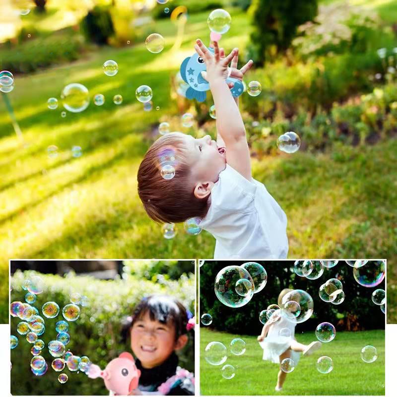 HIPPO LAND Mainan Anak Pistol Gelembung Lumba Lumba Machine Electric Galting Bubble Gun Outdoor 78