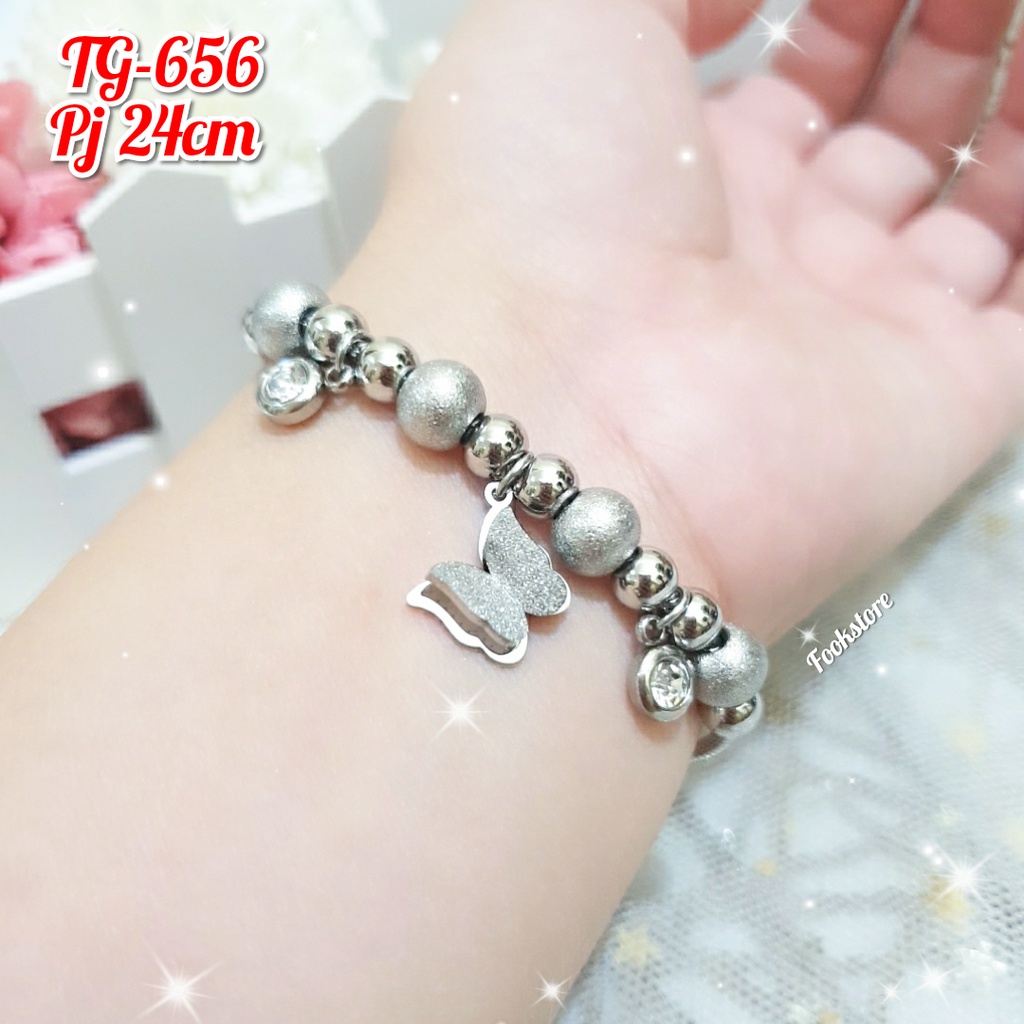 TERBARU GELANG RANTAI 2 LAYER TITANIUM KUALITAS PREMIUM/#TG606