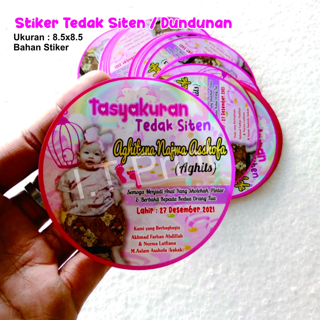 Stiker / Sticker Tedak Siten / Dundunan / Aqiqah / Label Tumpeng