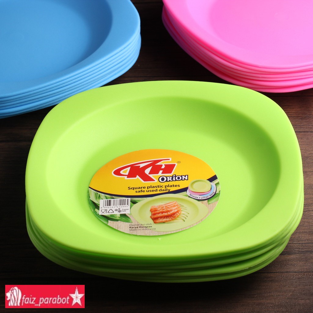 PIRING MAKAN PLASTIK SEGI 12 PCS PIRING PLASTIK SEGI KH ORION