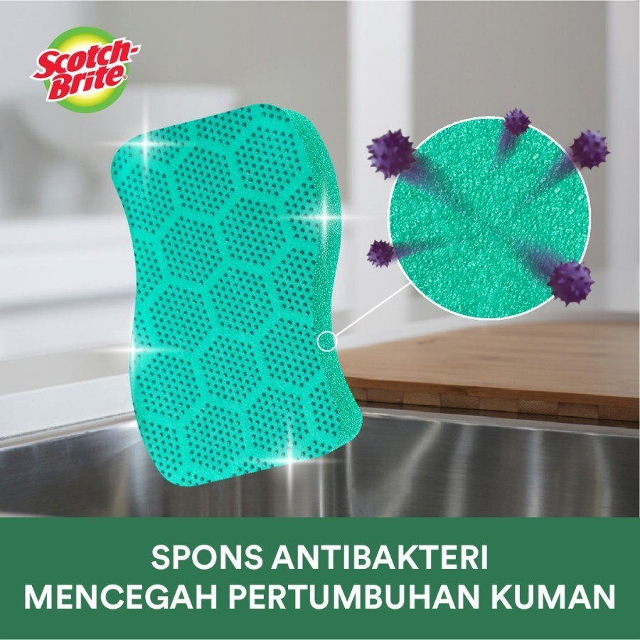 3M SCOTCH BRITE SABUT SPONS CUCI PIRING SCRUB DOTS DAYA GOSOK KUAT