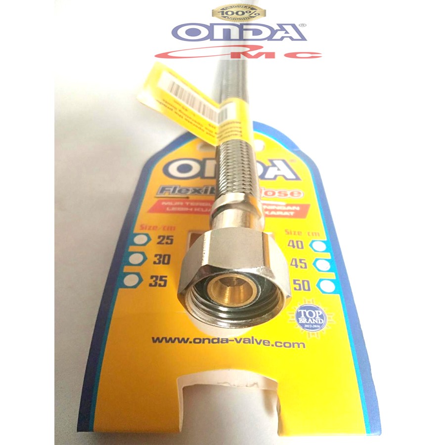 Selang Hose Air Panas /Dingin Flexible Serat Anyam 45 cm 1/2 Inch ONDA