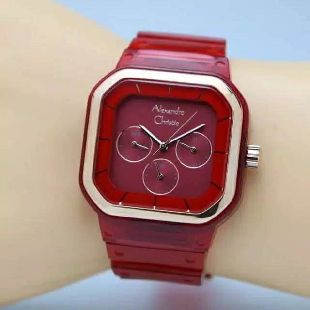 Jam tangan wanita alexandre christie ac2811 rosegold red original garansi resmi 1 tahun