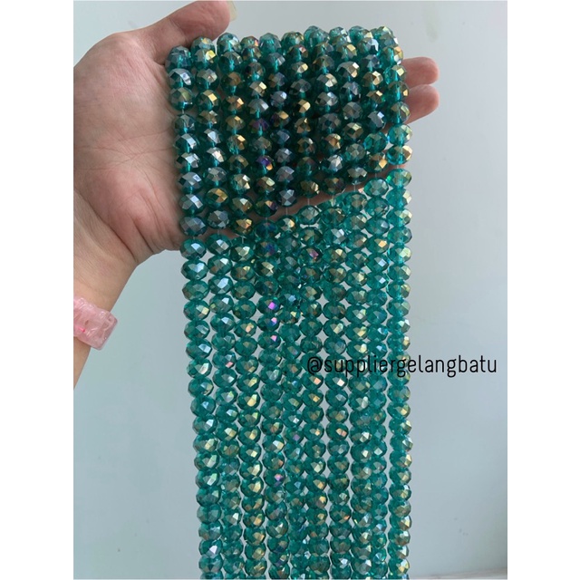 Kristal Ceko 12mm hijau TOSCA GREEN QUARTZ kuarsa AB metalik elyecraft