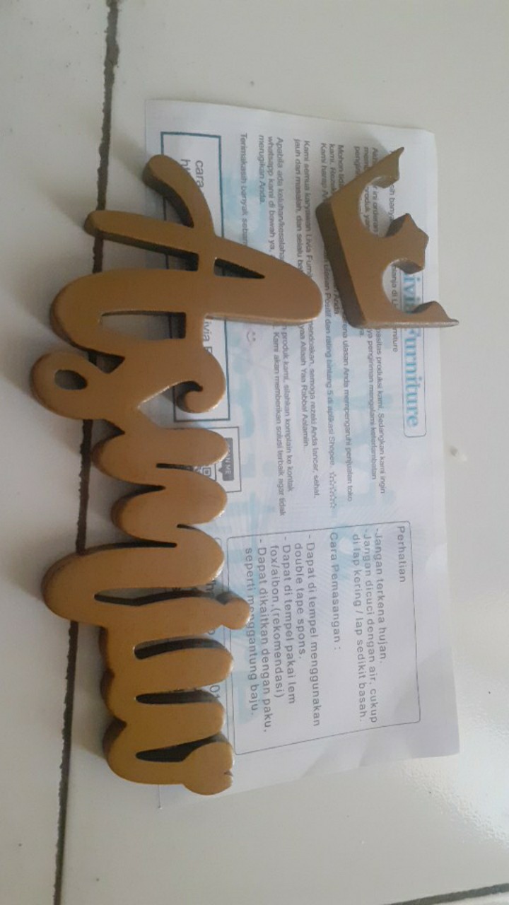 Nama Kayu Custom / Nama Kayu Dekorasi Dinding / Nama Kayu Custom Mahar / Huruf Hijaiyah