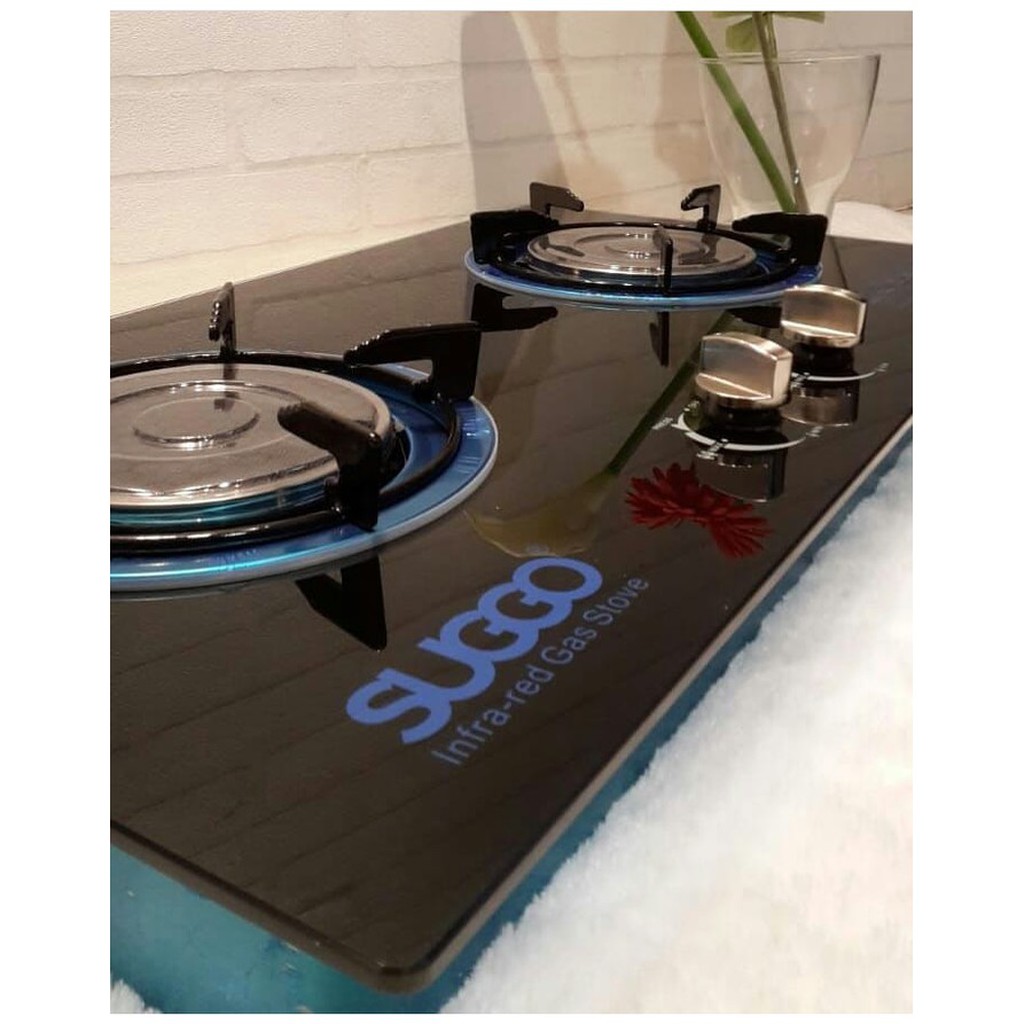 SUGGO Kompor Gas Tanam 2 Tungku Kaca Infrared Sg 207