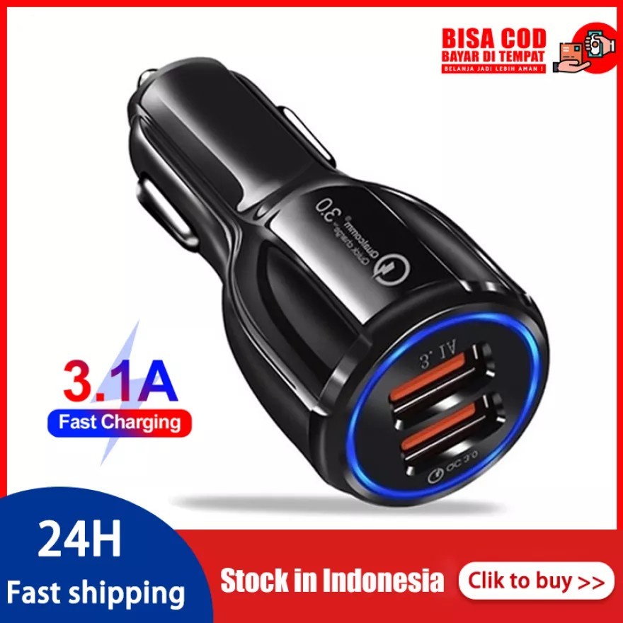 Car Charger Quick Charge 3.0 Dual USB Fast Charging for iPone Samsung Universal