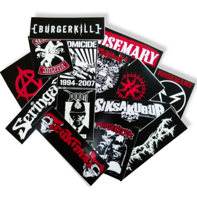 1set Sticker pack isi up to 24 stiker band musik metal Indonesia