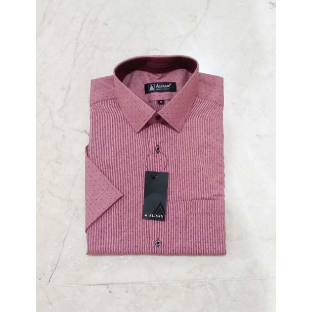 Kemeja Pria Alisan Lengan Pendek Reguler Fit
