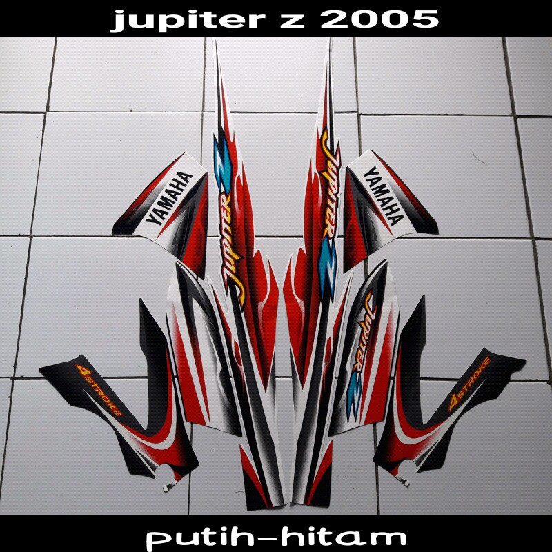 stiker motor jupiter z 2005 putih hitam