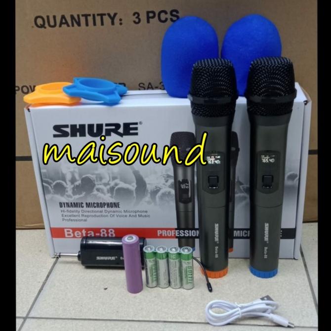 MIC WIRELESS SHURE BETA 88 MICROPHOME SHURE BETA88 MINI RECEIVER CAS
