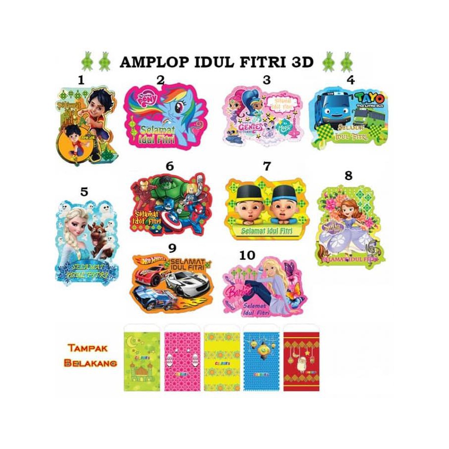 

Buruan Serbu Amplop Lebaran Unik Angpao Karakter 3D Murah Idul Fitri Isi 5 Pc 3431