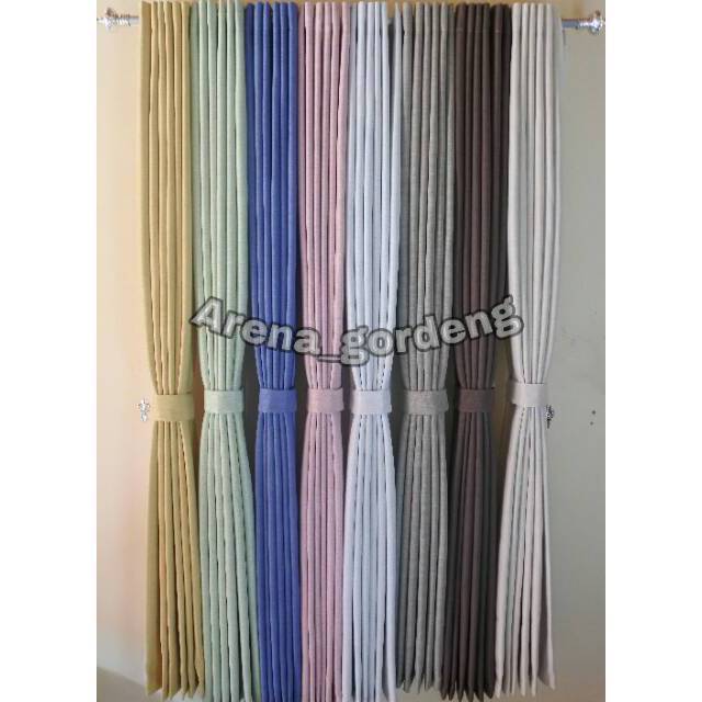 Gorden Blackout Polos Embos Tebal Import Smokring Jendela Minimalis & Pintu Kamar - Hordeng Pendek