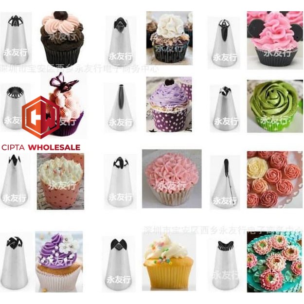 Cetakan kue silicone 14 pcs set Cream Icing Set Bakery decoration