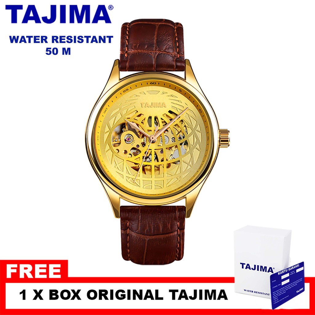 TAJIMA Jam Tangan Analog Automatic 1801 Tahan Air 50 Meter Garansi 1 Tahun