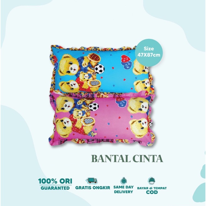 Bantal Cinta Set Sarung Rumbai Karakter Anak Ukuran 45x90 Silicon Grosir Murah