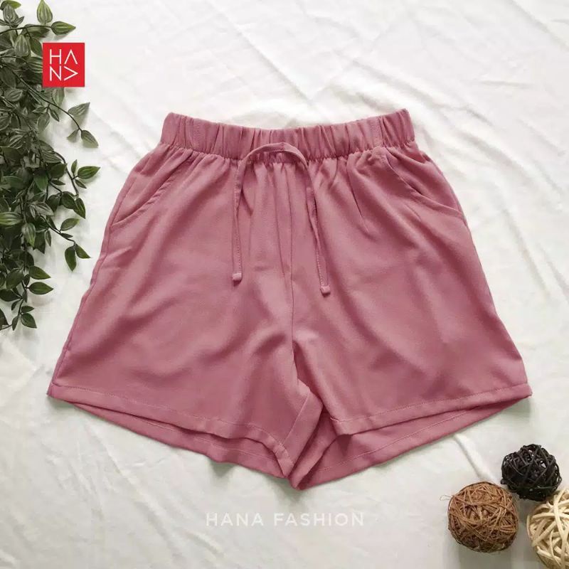 Hot Pants Celana Pendek Santai Wanita Bahan Moscrape All Size Fit To XXL