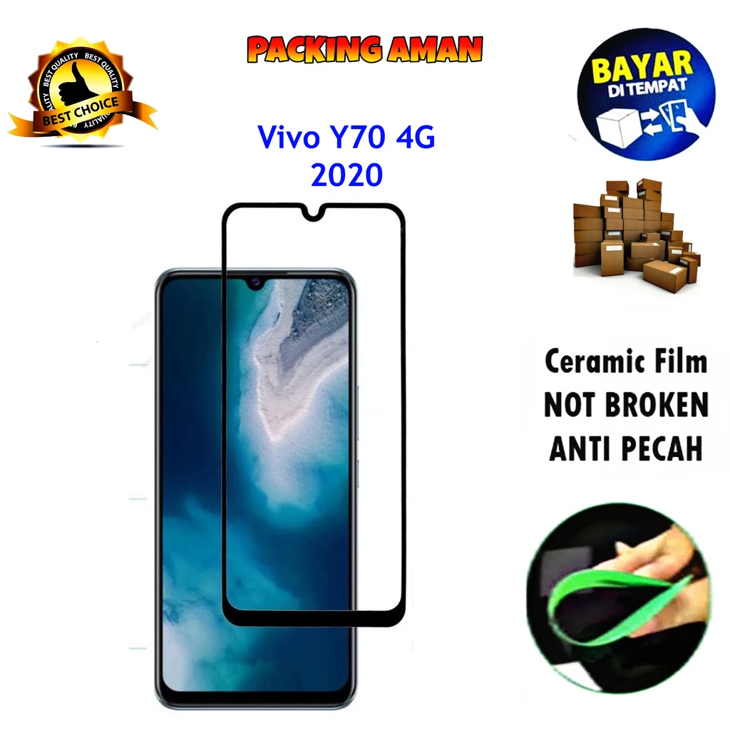 Tempered Glass Vivo Y70 4G 2020 FULL COVER FULL SCREEN Ceramic Film Anti Gores