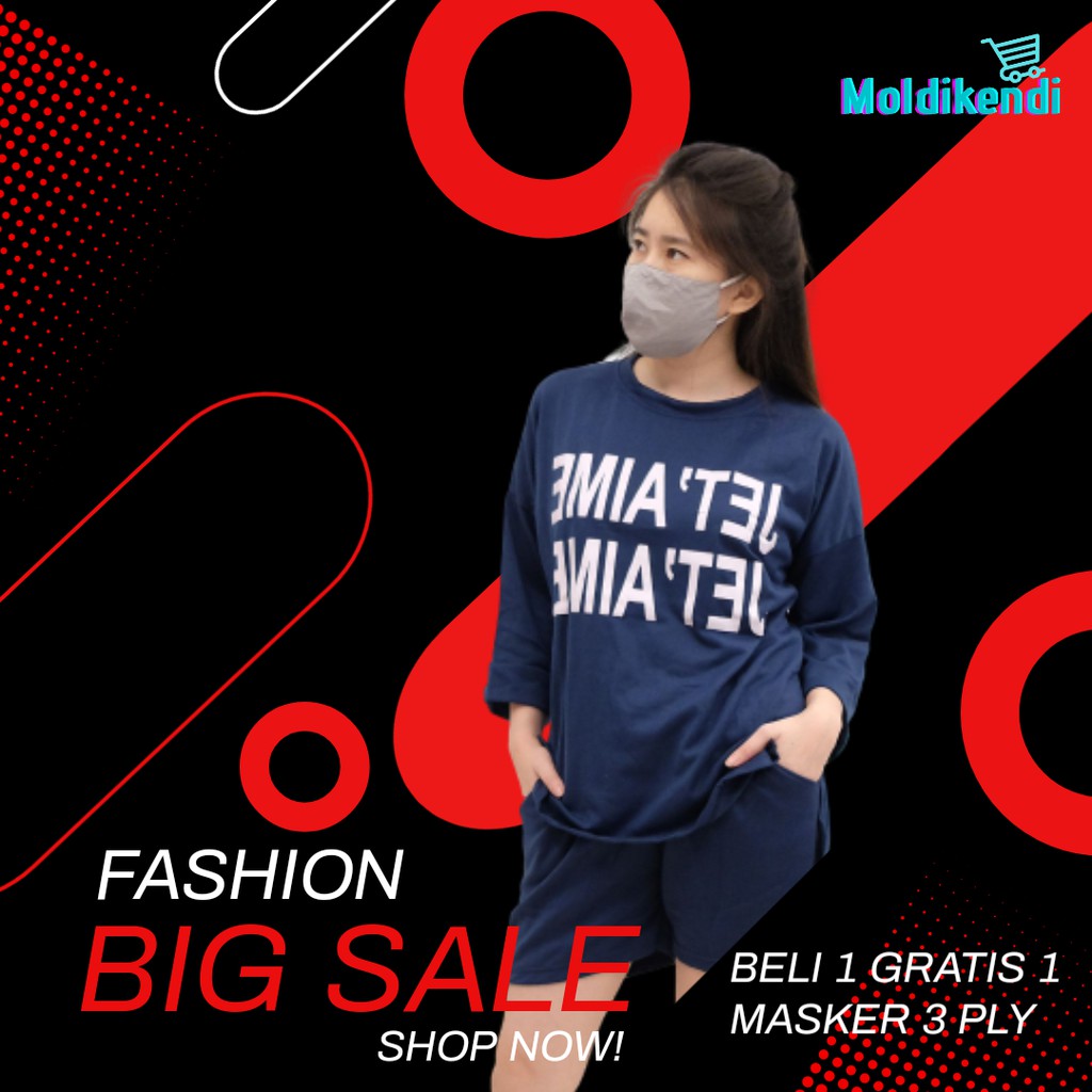 Baju kaos setelan wanita kekinian