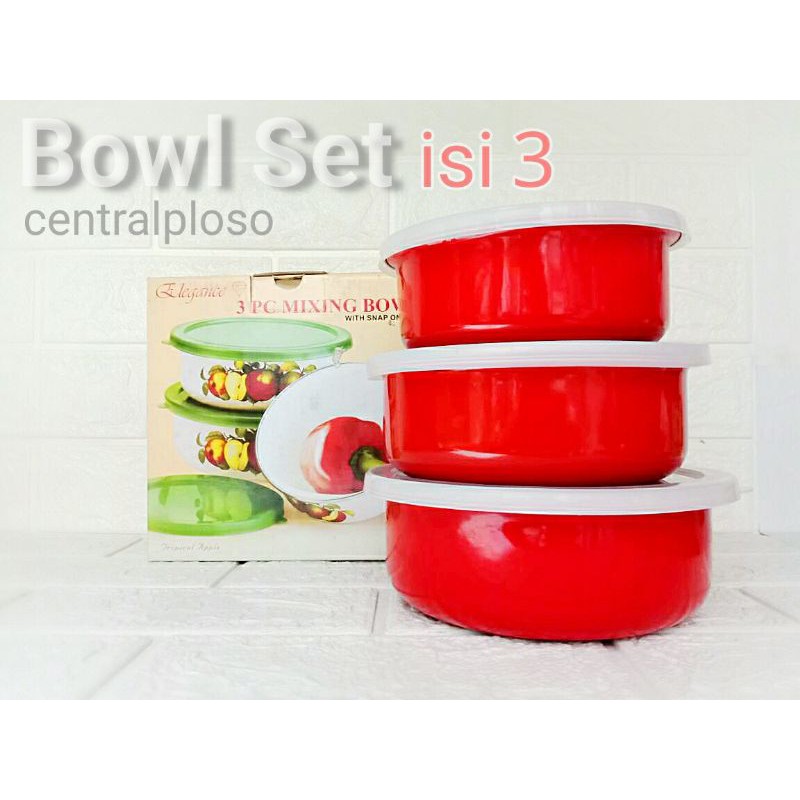 3 SET Bowl MANGKUK + TUTUP BOWLCP