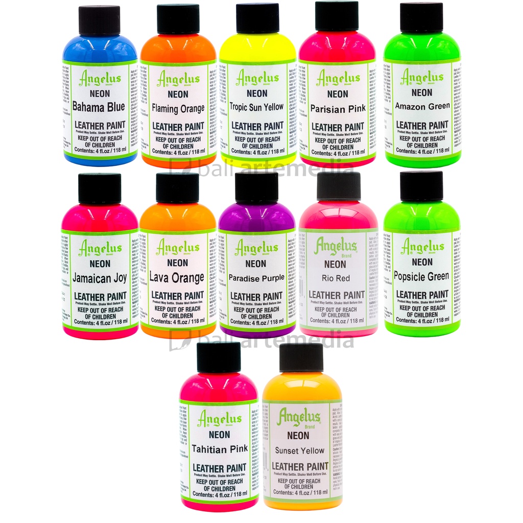 Angelus Leather Paint NEON Colour 4oz 118ml