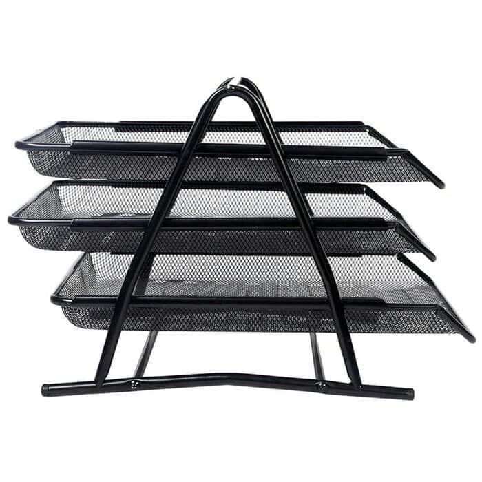 Elevated Tray Besi 3 Susun / Rak Dokumen Kertas Besi 3 Susun