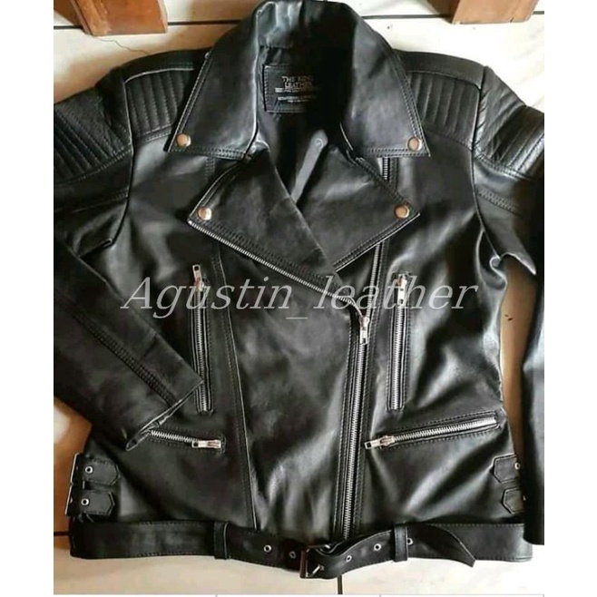 jaket kulit domba asli ramones jaket pria