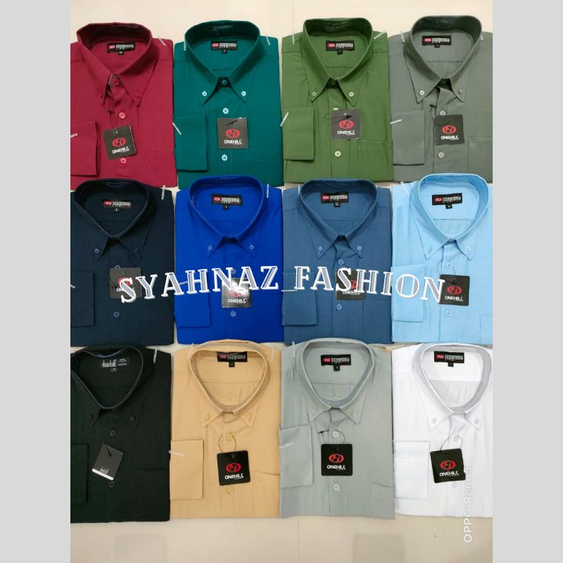 KEMEJA POLOS FORMAL PRIA LENGAN PANJANG  ONEHILL / DEANHILL/ NINEHILL