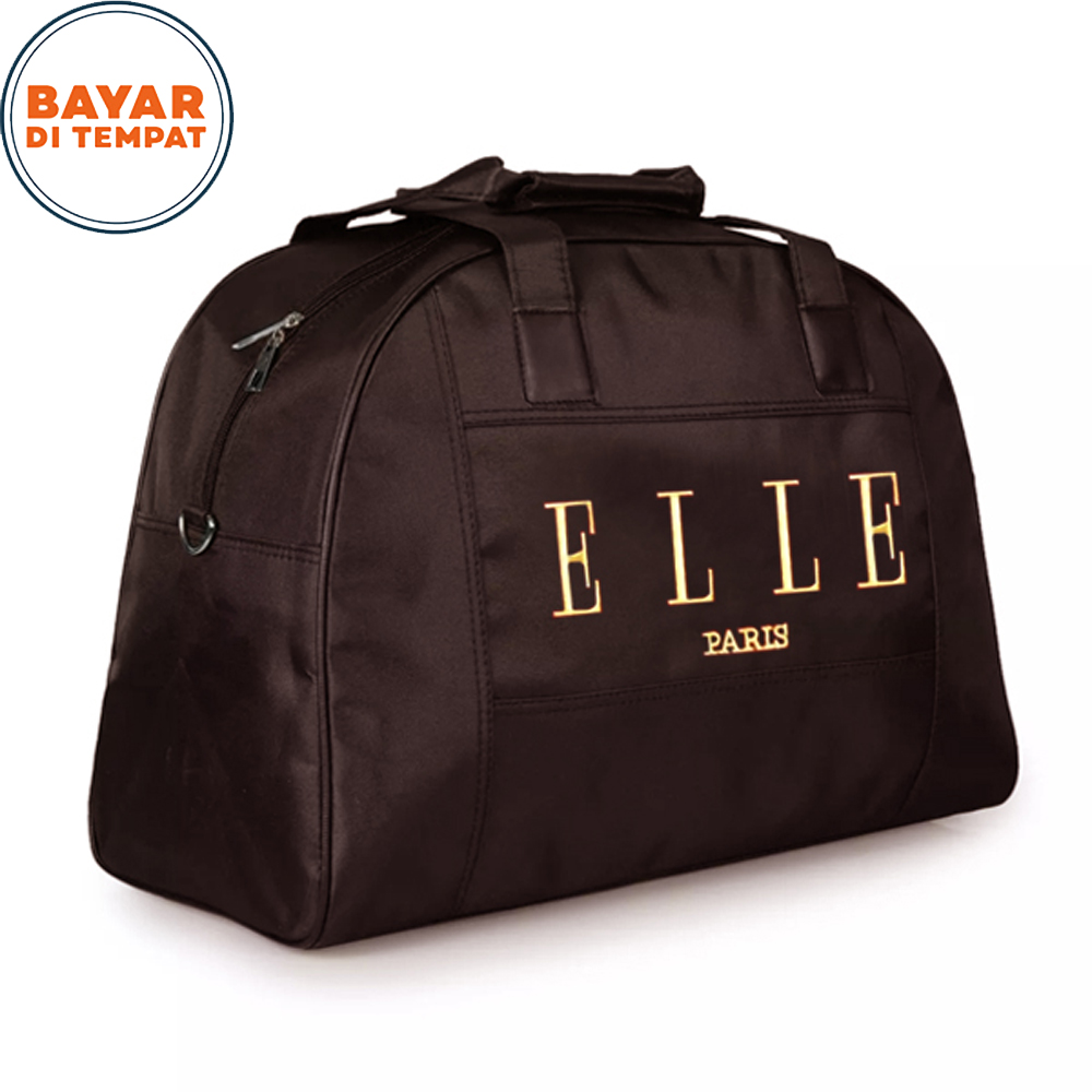 SHOPEE 6.6 SUPER SALE!! Tas Travel Bag ELLE E90 Tas Multifungsi 2in1 Bisa Selempang Bisa Jinjing Tas Pakaian Mudik - Coffe