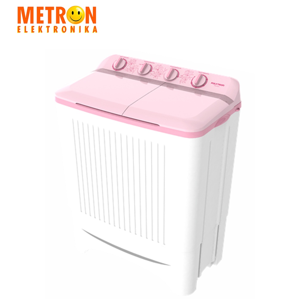 POLYTRON PWM 8073 P PINK MESIN CUCI SEMI AUTO 8 KG / PWM8073P