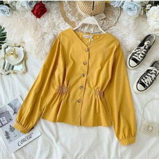 SABRINA TOP Baju Atasan Cewek Blous Korean Style bahan SHAKILA