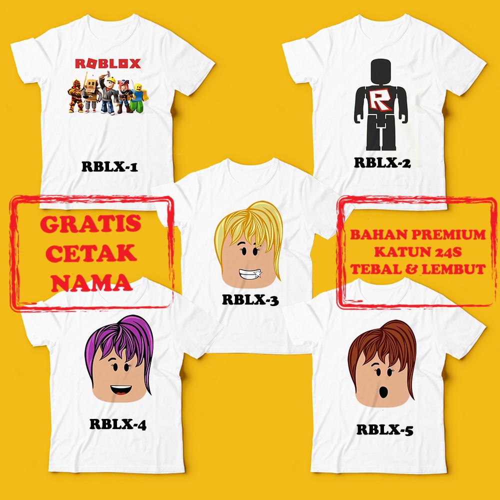 Premium - Kaos Roblox Anak Kaos Couple Keluarga Bisa Print Nama Sablon Kaos Satuan