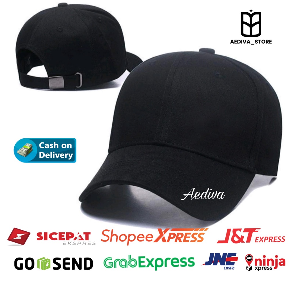 Topi polos baseball Pria HITAM distro berkulitas bahan Rafel cakop besi/ Baseball cakop besi terbaru 12 warna lengkap / topi polo denim premium cakop