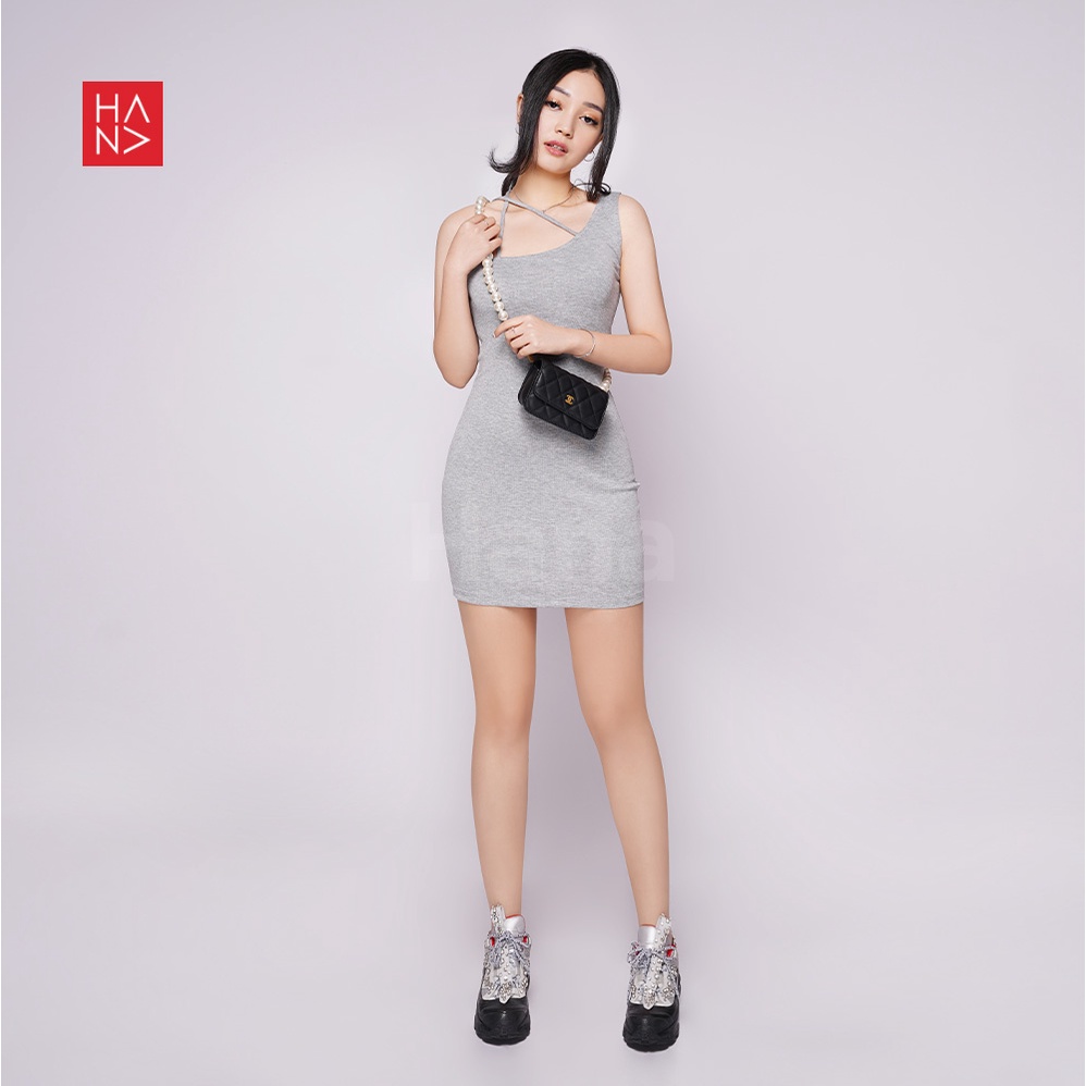 HanaFashionJKT - Leticia Dress Mini Cross Shoulder Dress Wanita - CD098