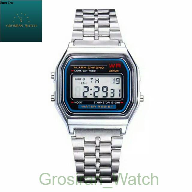 Jam Tangan Wanita Digital Kotak Rantai Model Casio [G_W]