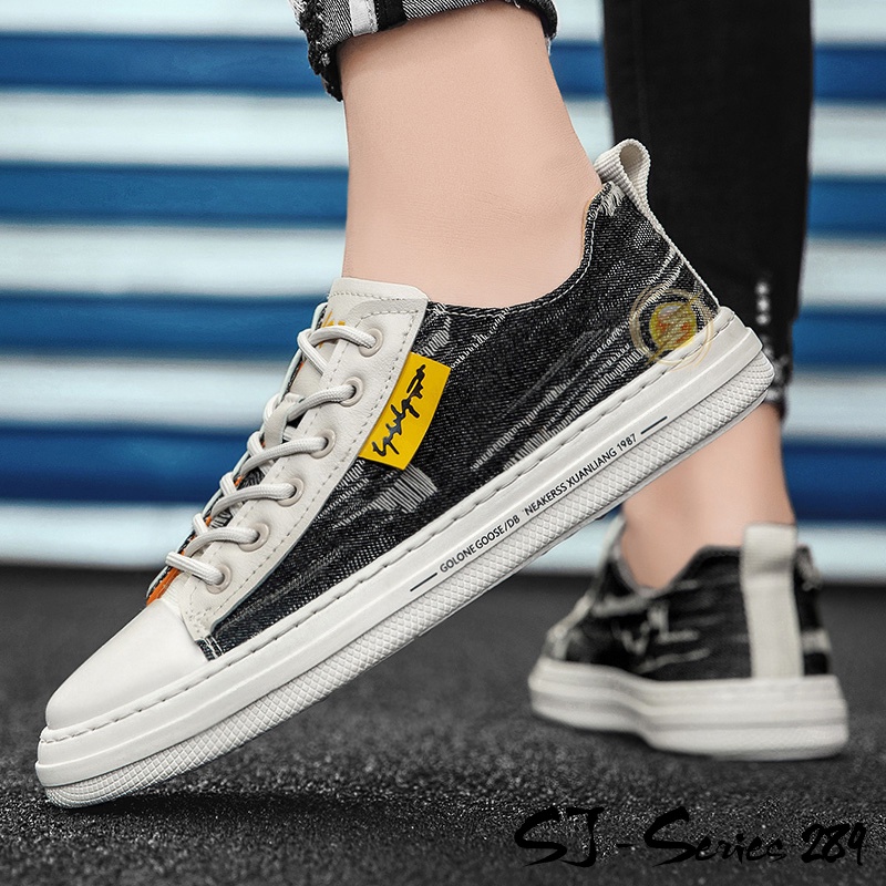 [JWALK] Sepatu Sneakers Pria Motif Jeans Trendy Keren Import Kualitas Premium -289