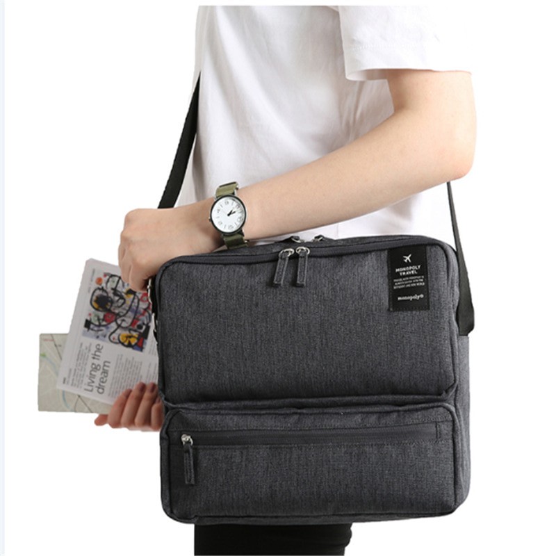 Travel bag korean / selempang bag / travel organizer bag - Abu-abu
