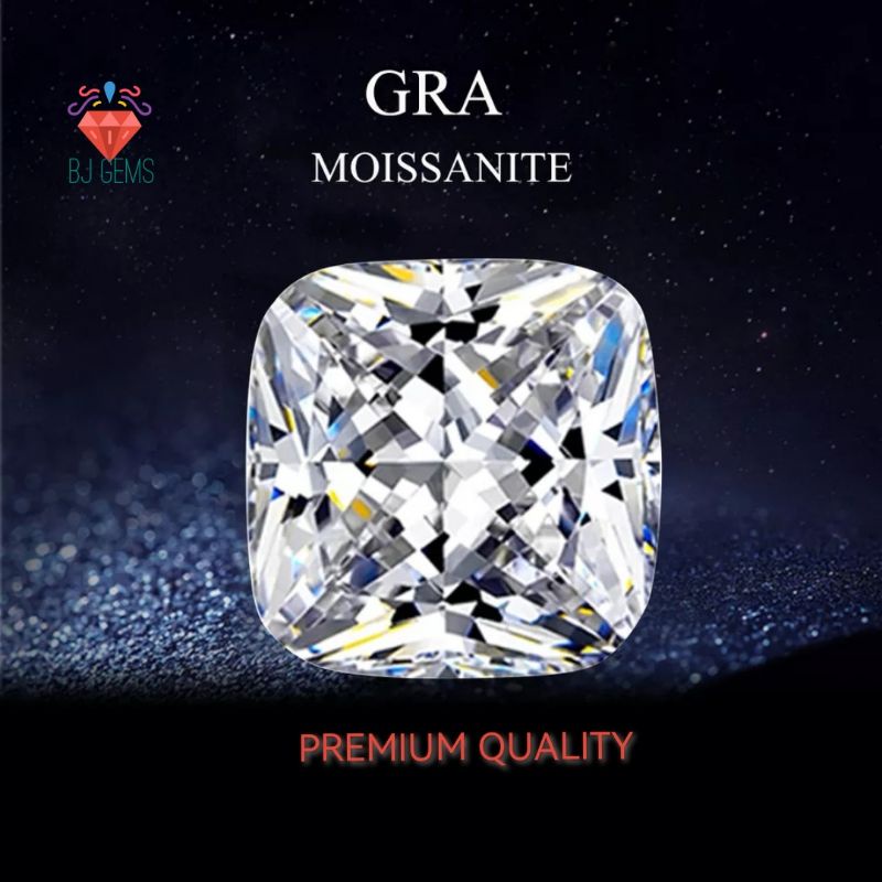 Permata Moissanite Cushion Square Premium Quality D color