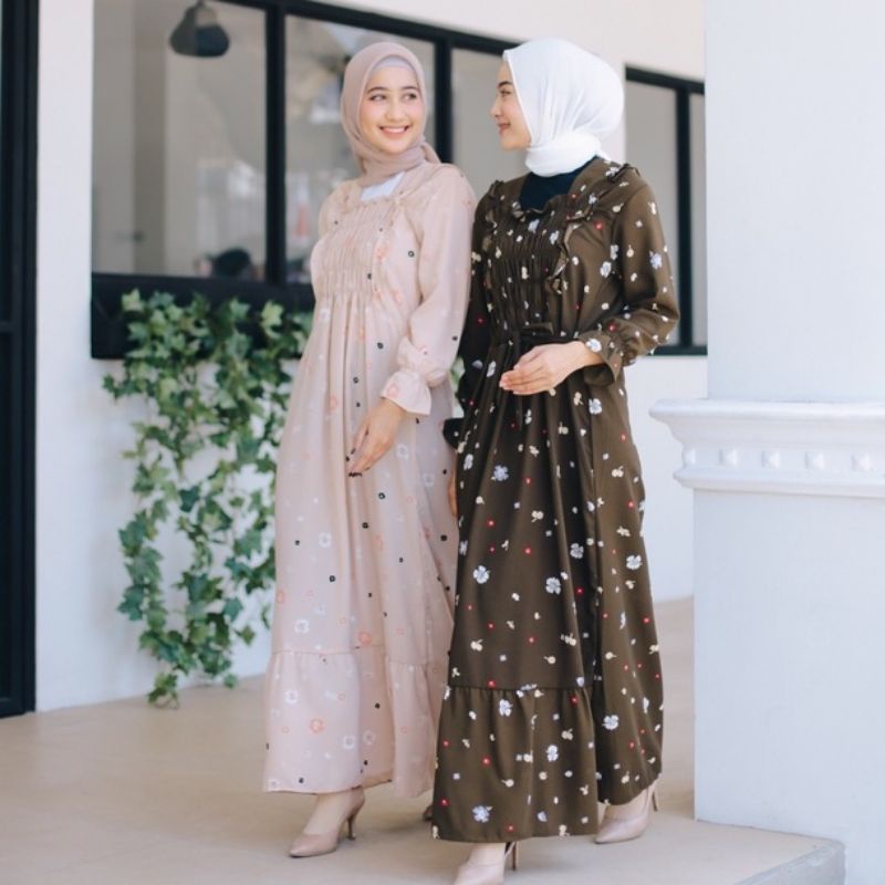 GAMIS MELANSIA Dress Rayon Uniqlo Gamis Fashion Wanita OOTD Baju Muslim Remaja Dewasa Fashion Kekini
