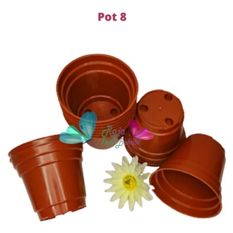 Pot bunga Murah /Pot Tanaman / Pot Plastik Merah Bata uk 8,10,12,15,17,17A &amp; 20 cm Pot Bunga Pot Tanaman Termurah Bahan Bagus Pot Bunga Besar Plastik Putih Hias Pot Bunga Coklat Bata  Besar 15 Aestetic