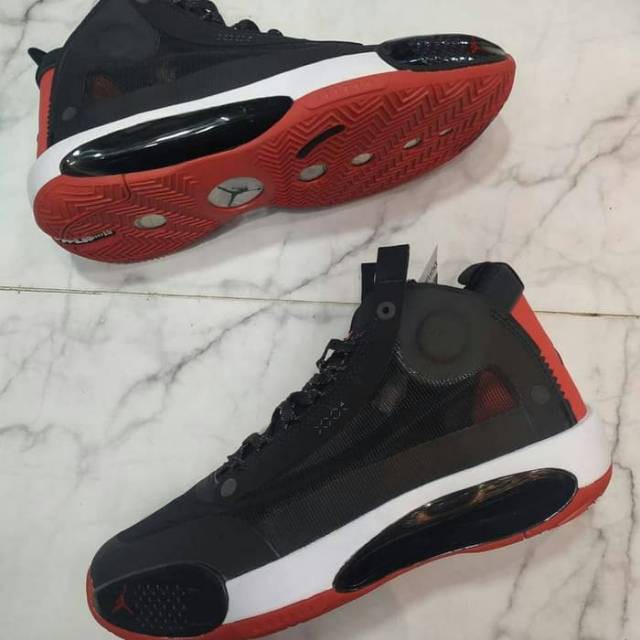 Sepatu Basket Desain Nike Air Jordan 34 Warna Hitam Merah Shopee Indonesia