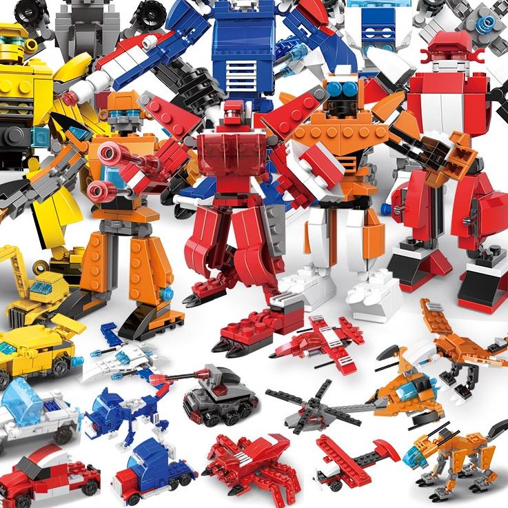 Siap Kirim.. Lego Transformer Mainan Balok Edukasi Karakter Kartun Mainan Balok DIY 3D Puzzle Brick 