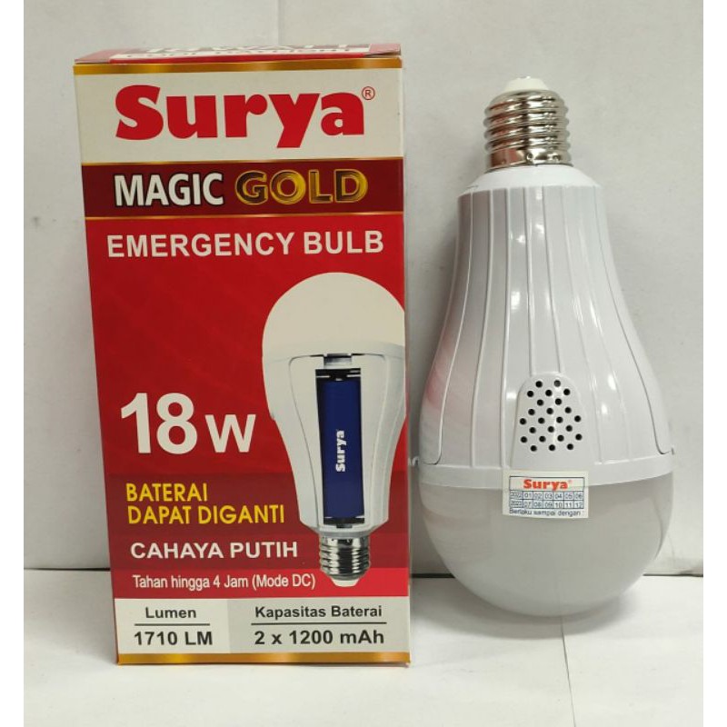 Lampu Emergency Surya Magic Lamp 9W 12W &amp; 18W Watt LED MAGIC SURYA 9 12 &amp; 18 PUTIH