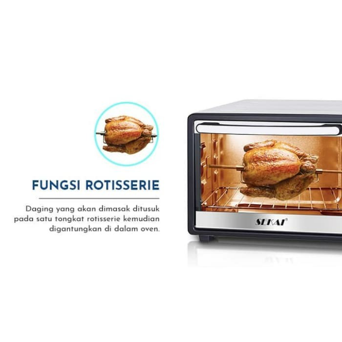 Sekai OV 210 Oven Listrik 21 Liter 400  Watt Rotisserie . Baru &amp; Bergaransi