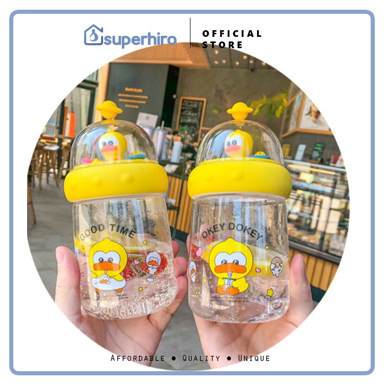 Botol Minum Anak Premium Gelas Lucu Duck Boneka 3D 450 ml