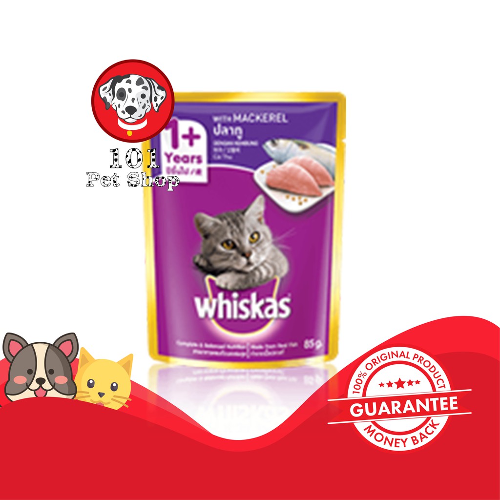 MAKANAN KUCING WHISKAS POUCH MACKEREL 85GR